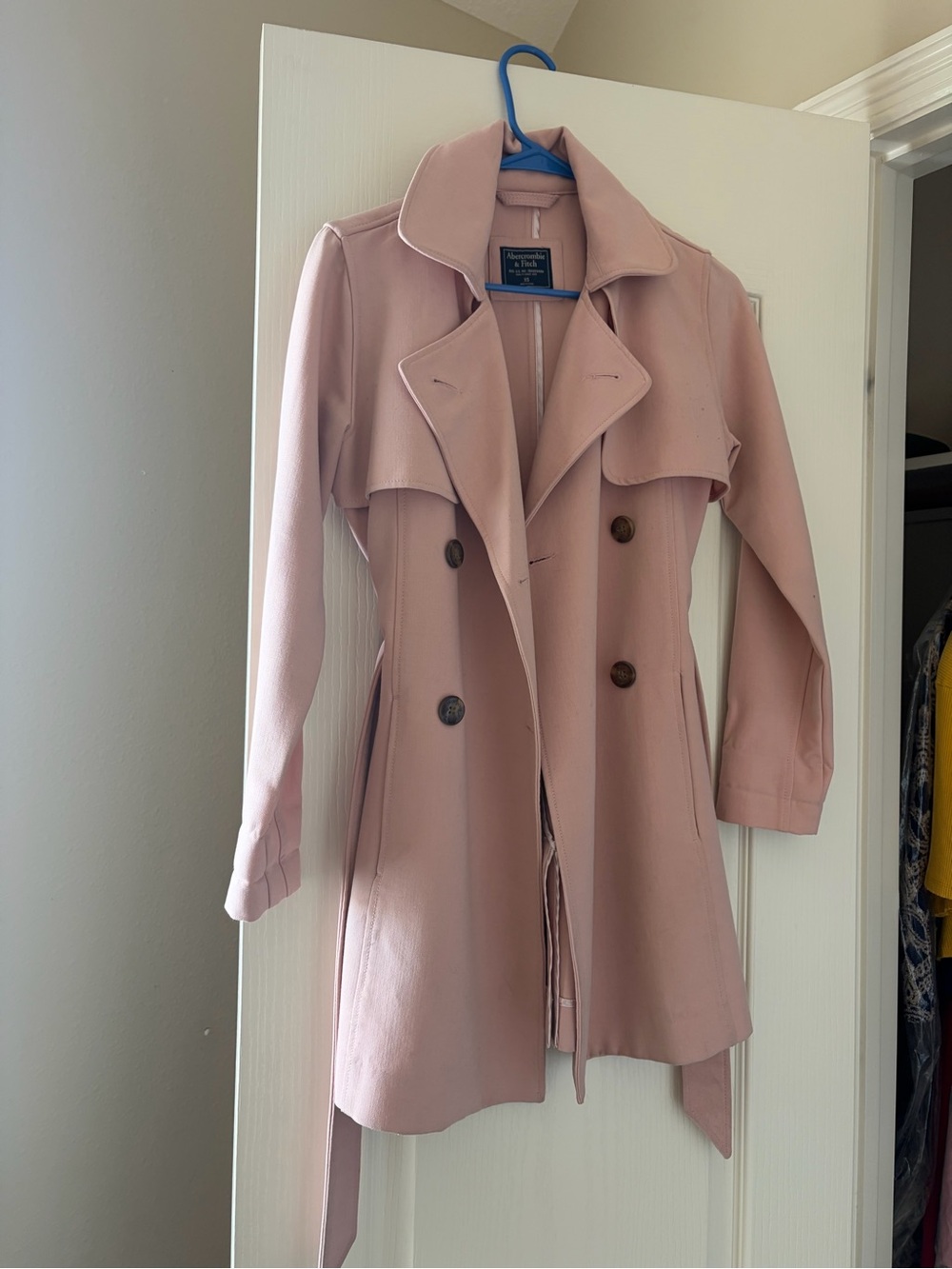 Abercrombie & Fitch Pink Double-Breasted Trench Coat